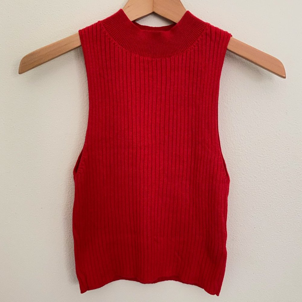 Topshop Red Crop Top Sweater Tank